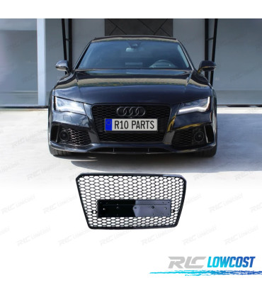 CALANDRE AUDI A7 C7 4G 10-14 PDC LOOK RS NOIR BRILLANT