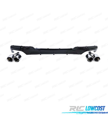 DIFFUSEUR ARRIÈRE BMW F10 F11 10-17 LOOK M PERFORMANCE NOIR BRILLANT + EMBOUTS CHROMÉ