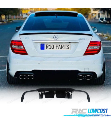 DIFFUSEUR MERCEDES W204 07-14 LOOK C63 AMG NOIR BRILLANT