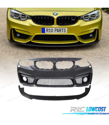 PARE-CHOCS FRONTAL BMW F32 F33 F36 LOOK M4 SRA ANTIBROUILLARD + SPOILER LIP