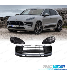 BOUCLIER AVANT PORSCHE MACAN 14-18 LOOK TURBO 2023 + PHARES LED