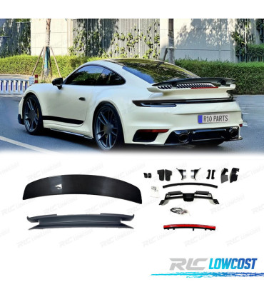 AILERON SPOILER AVEC AÉRODYNAMIQUE ACTIVE PORSCHE CARRERA 992 19-23 FIBRE DE CARBONE ET ABS