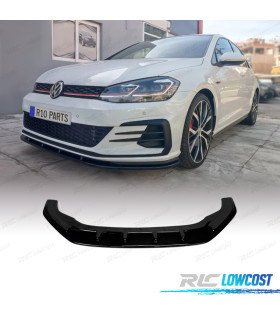 SPOILER LAME PARE-CHOCS AVANT VOLKSWAGEN VW GOLF 7.5 GTI R 17-20 LOOK CS NOIR BRILLANT