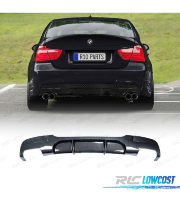 DIFFUSEUR BMW E90 E91 LOOK M PERFORMANCE CARBONE DOUBLE SORTIE
