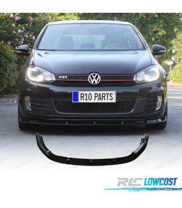 SPOILER LAME AVANT VOLKSWAGEN VW GOLF 6 GTI 08-12 NOIR BRILLANT