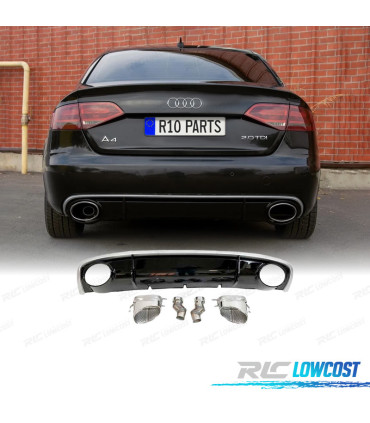 DIFFUSEUR AUDI A4 B8 11-15 LOOK RS4 DOUBLE SORTIE