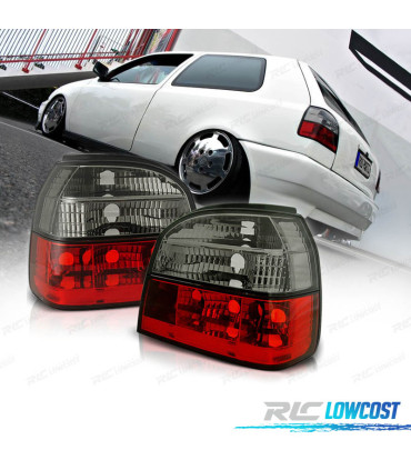 FEUX ARRIÈRE VOLKSWAGEN VW GOLF 3 91-97 ROUGE / FUMÉ