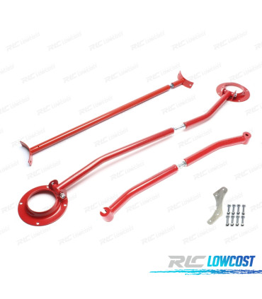 KIT BARRES ANTI-RAPPROCHEMENT RÉGLABLES VOLKSWAGEN VW JETTA II 84-91 ROUGE