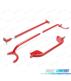KIT BARRES ANTI-RAPPROCHEMENT RÉGLABLES VOLKSWAGEN VW JETTA I 74-93 ROUGE