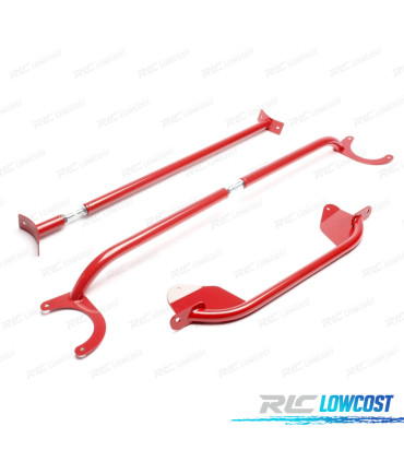 KIT BARRES ANTI-RAPPROCHEMENT RÉGLABLES VOLKSWAGEN VW JETTA I 74-93 ROUGE