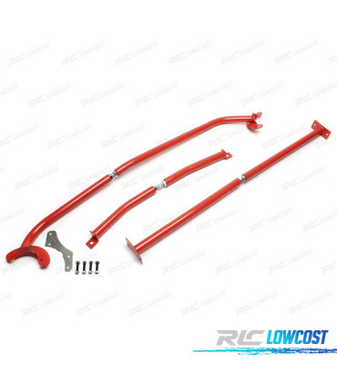KIT BARRES ANTI-RAPPROCHEMENT RÉGLABLES VOLKSWAGEN VW GOLF MK4 97-03 ROUGE