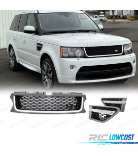 GRILLES + PRÉLEVEURS D'AIR LATÉRAUX RANGE ROVER SPORT 10-13 LOOK AUTOBIOGRAPHY GRIS NOIR