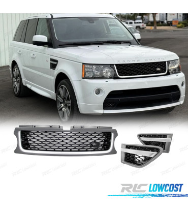 GRILLES + PRÉLEVEURS D'AIR LATÉRAUX RANGE ROVER SPORT 10-13 LOOK AUTOBIOGRAPHY GRIS NOIR