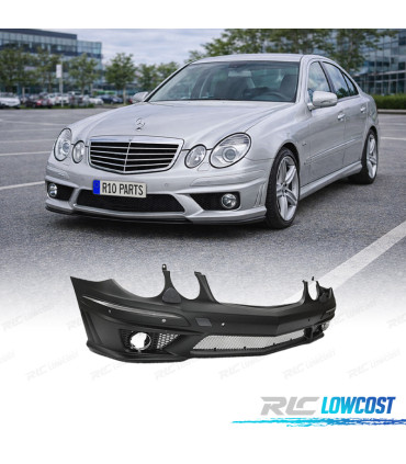 PARE CHOCS FRONTAL MERCEDES CLASSE E W211 06-09 LOOK AMG +ANTI-BROUILLARD