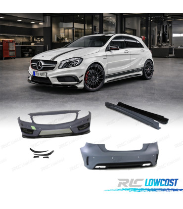 KIT CARROSSERIE MERCEDES CLASSE A W176 LOOK AMG A45 PDC + LAVE PHARES