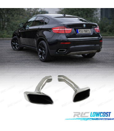 EMBOUTS D'ÉCHAPPEMENT BMW X6 E71 08-14 LOOK M CHROMÉ + CADRE D'ÉCHAPPEMENT