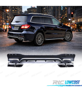 DIFFUSEUR MERCEDES GLS X166 15-19 LOOK AMG NOIR MAT + EMBOUT D´ÉCHAPPEMENT ABS