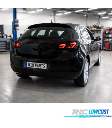 FEUX ARRIÈRE POUR OPEL ASTRA J 09-15 FULL LED NOIR FUMÉ