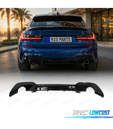 DIFFUSEUR BMW G20 G21 19-22 LOOK MP COMPETITION 330i NOIR BRILLANT