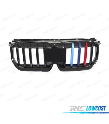 GRILLE BMW X1 U11 22- LOOK M NOIR BRILLANT TRICOLORE