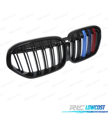 CALANDRES BMW X1 F48 LCI19-22 NOIR BRILLANT TRICOLORE