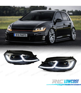 PHARES VOLKSWAGEN VW GOLF 7 12-17 DRL DYNAMIQUES NOIR LOOK 7.5 R LINE