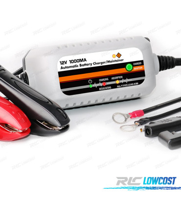 CHARGEUR DE BATTERIE DE VOITURE MOTO BATEAU 12V