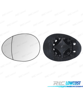 GLACE RÉTROVISEUR + BASE GAUCHE MINI R60 10-15 ASPHERIQUE ET THERMIQUE