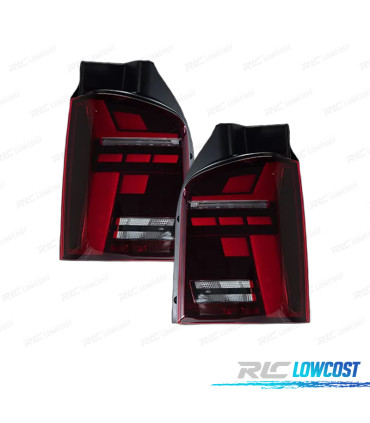 FEUX ARRIÈRE VOLKSWAGEN VW T5 03-10 LOOK T6.1 ROUGE FUMÉ