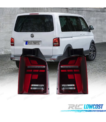 FEUX ARRIÈRE VOLKSWAGEN VW T5 03-10 LOOK T6.1 ROUGE FUMÉ