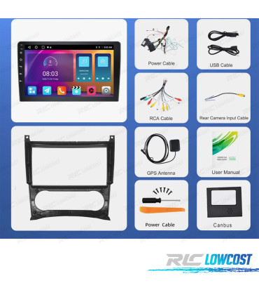 RADIO GPS ANDROID MERCEDES CLASSE C W204 / GLK X204 08-12
