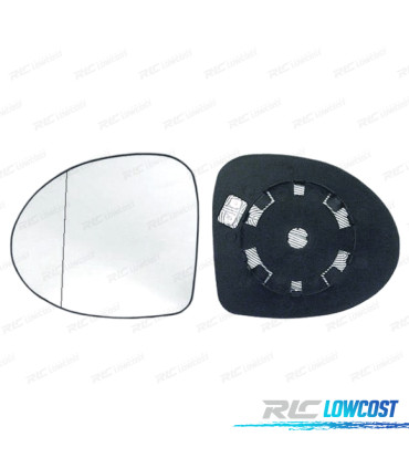 GLACE RÉTROVISEUR + BASE GAUCHE RENAULT TWINGO 07-11 ASPHÉRIQUE