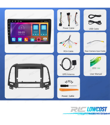 RADIO GPS ANDROID 13 HYUNDAI SANTA FE 06-12