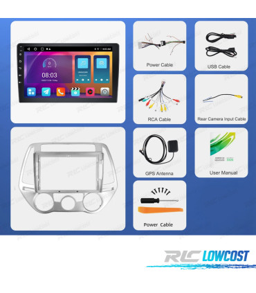 RADIO GPS ANDROID 13 HYUNDAI I20 09-15