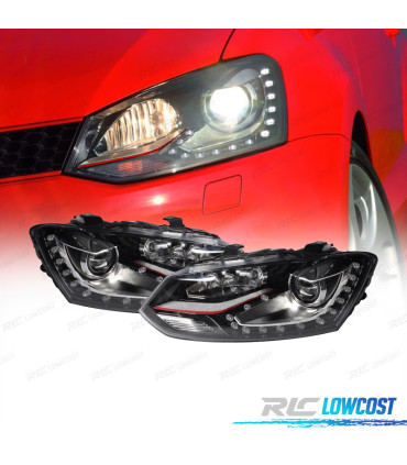 PHARES VOLKSWAGEN POLO 6R 6C 09-17 LOOK GTI ROUGE