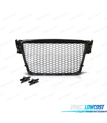 CALANDRE AUDI A4 B8 07-11 LOOK RS NOIR BRILLANT