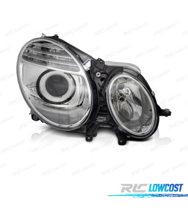 PHARE DROIT MERCEDES CLASSE E W211 06-09 CHROMÉ H7 + H7