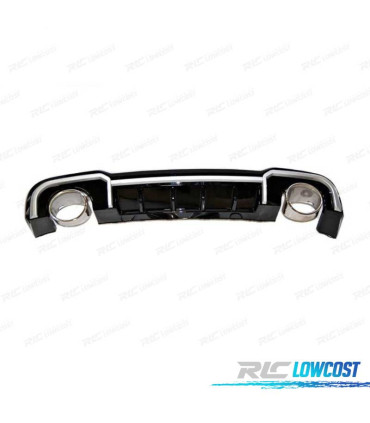 DIFFUSEUR AUDI A3 SEDAN S LINE 17-20 LOOK RS3 NOIR BRILLANT + EMBOUTS D'ÉCHAPPEMENT