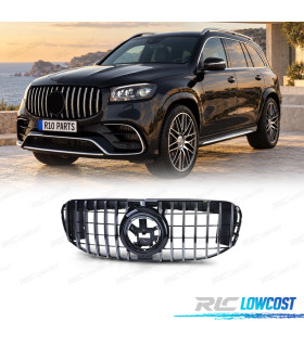 GRILLE MERCEDES GLS X167 20- LOOK GT NOIR BRILLANT CHROME