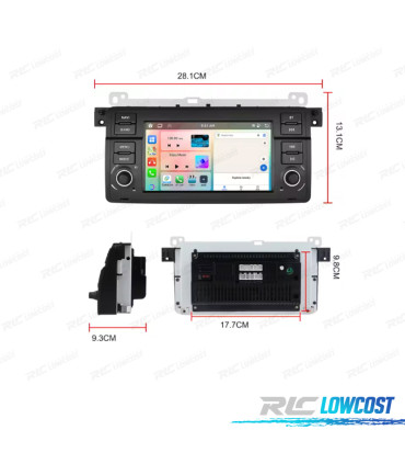 RADIO GPS ANDROID 15 BMW E46 SÉRIE 3 98-05 / COMPACT 01-05 / CABRIO 00-06 / TOURING 99-05 / COUPÉ 98-06 7" 4GB+64GB