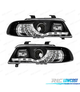 PHARES AVEC FEUX DIURNES LED AUDI A4 B5 99-01 FOND NOIR