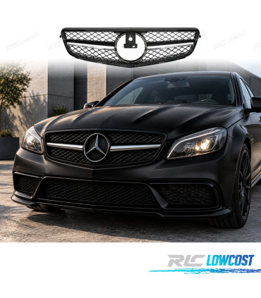 CALANDRE MERCEDES CLASSE C W204 LOOK AMG C63 NOIR CHROME