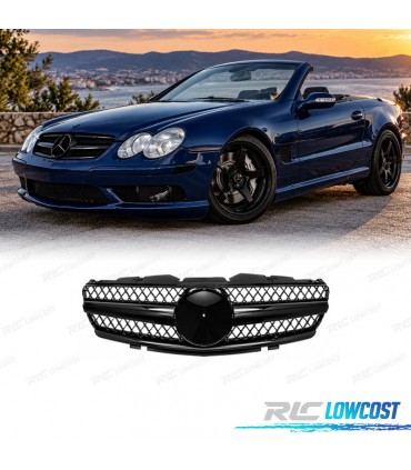 CALANDRE MERCEDES SL R230 01-06 LOOK AMG NOIR BRILLANT