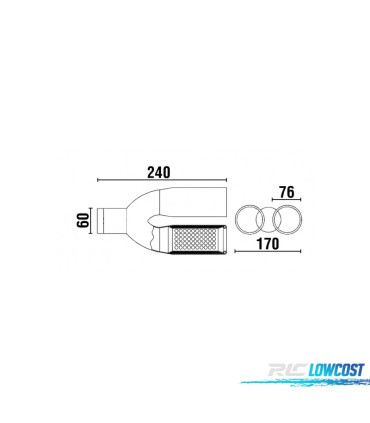 DOUBLE EMBOUT D'ÉCHAPPEMENT INOX