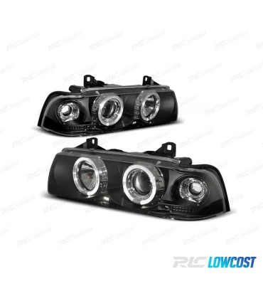 PHARES BMW E36 90-99 ANGEL EYES FOND NOIR