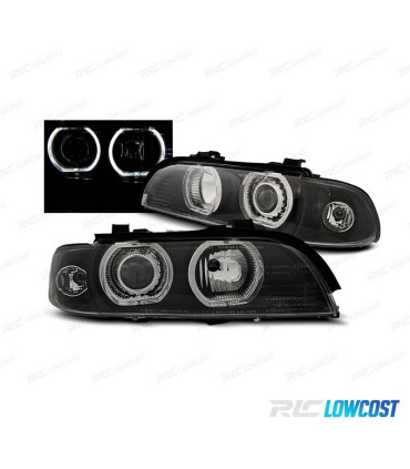 PHARES BMW E39 95-00 XÉNON ANGEL EYES LED FOND NOIR