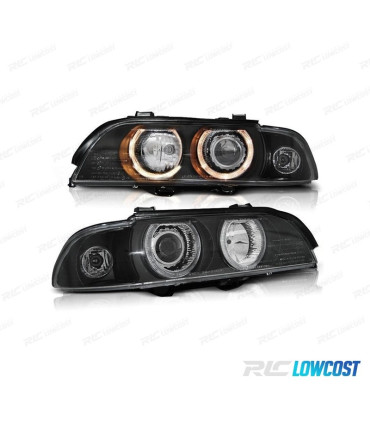 PHARES BMW E39 95-00 XENON ANGEL EYES FOND NOIR