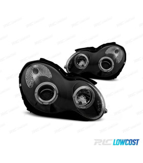 PHARES MERCEDES CLASSE C W203 00-07 ANGEL EYES FOND NOIR