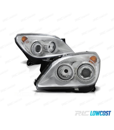 PHARES OPEL ASTRA H 04-09 ANGEL EYES FOND CHROMÉ