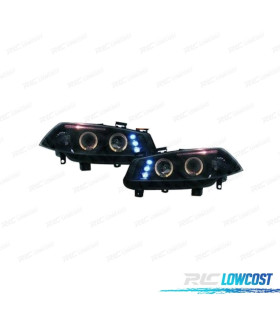 PHARES RENAULT MEGANE 02-05 ANGEL EYES LED FOND NOIR